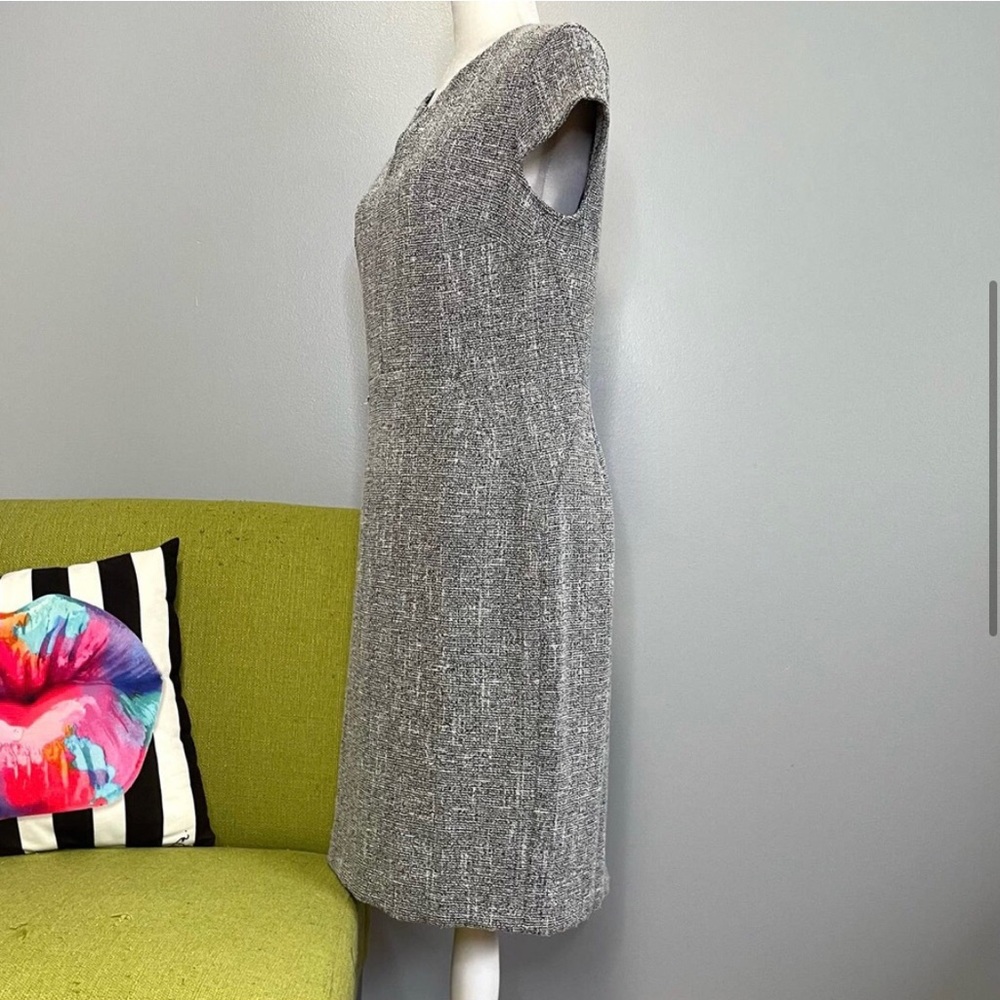 Banana Republic Blue White Tweed Sheath Dress 6 Work Cocktail - Picture 6 of 9
